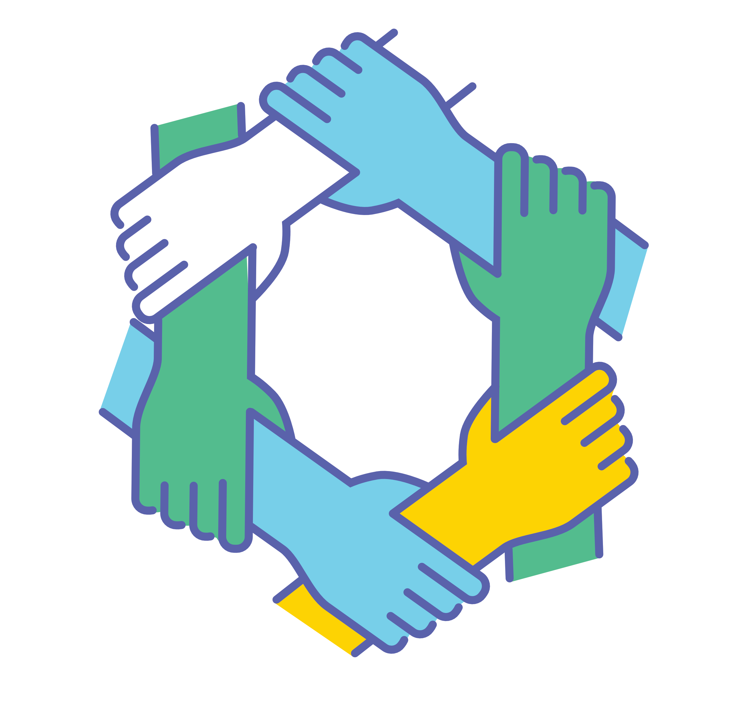EquityDiversityInclusion Icon of a ring of joined hands.